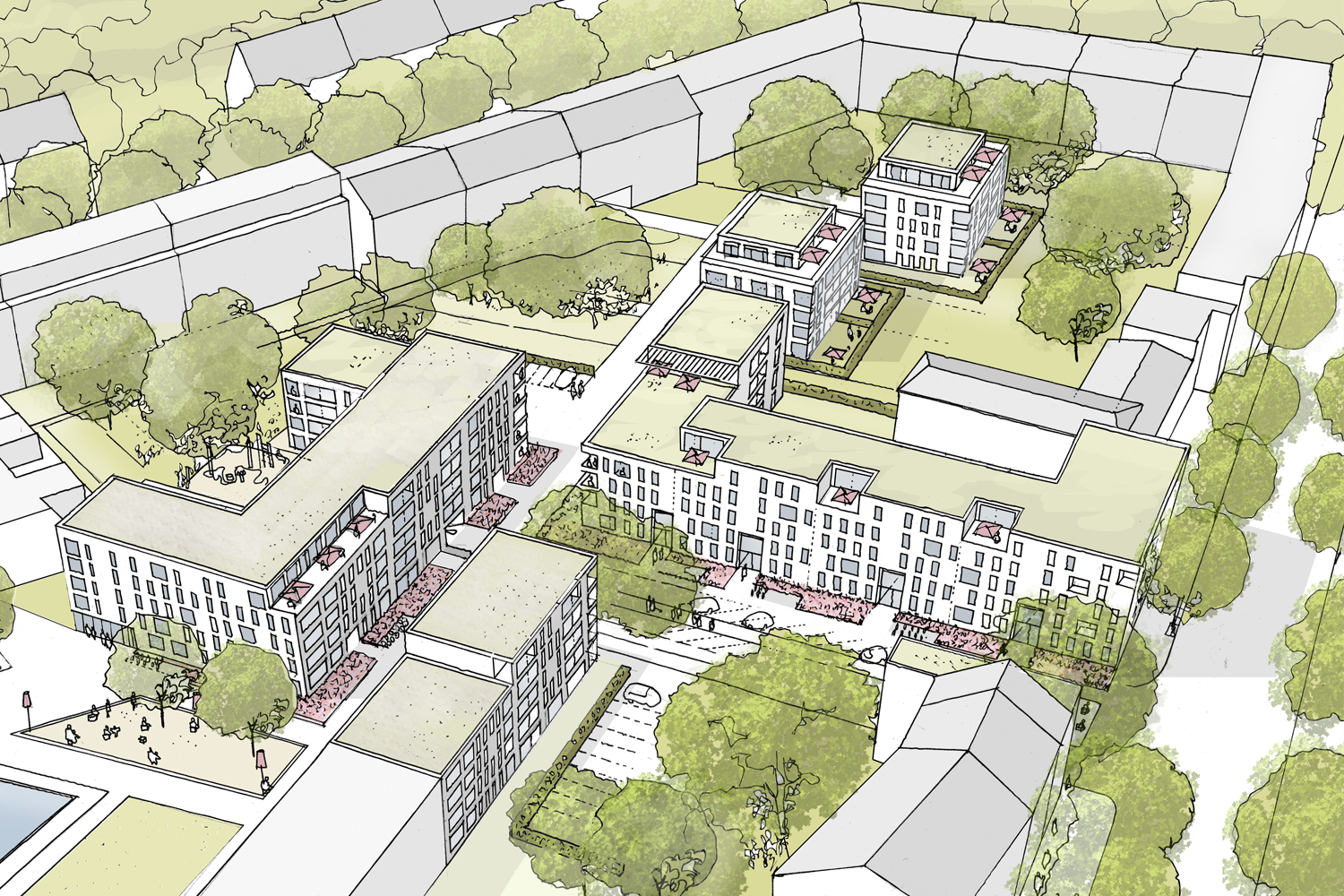 Ulmer Höh´ Süd in DüsseldorfDerendorf 3pass Architekten Stadtplaner